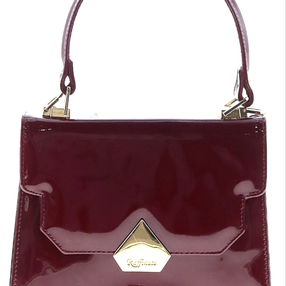 Raffinato Italy patent leather burgundy handbag